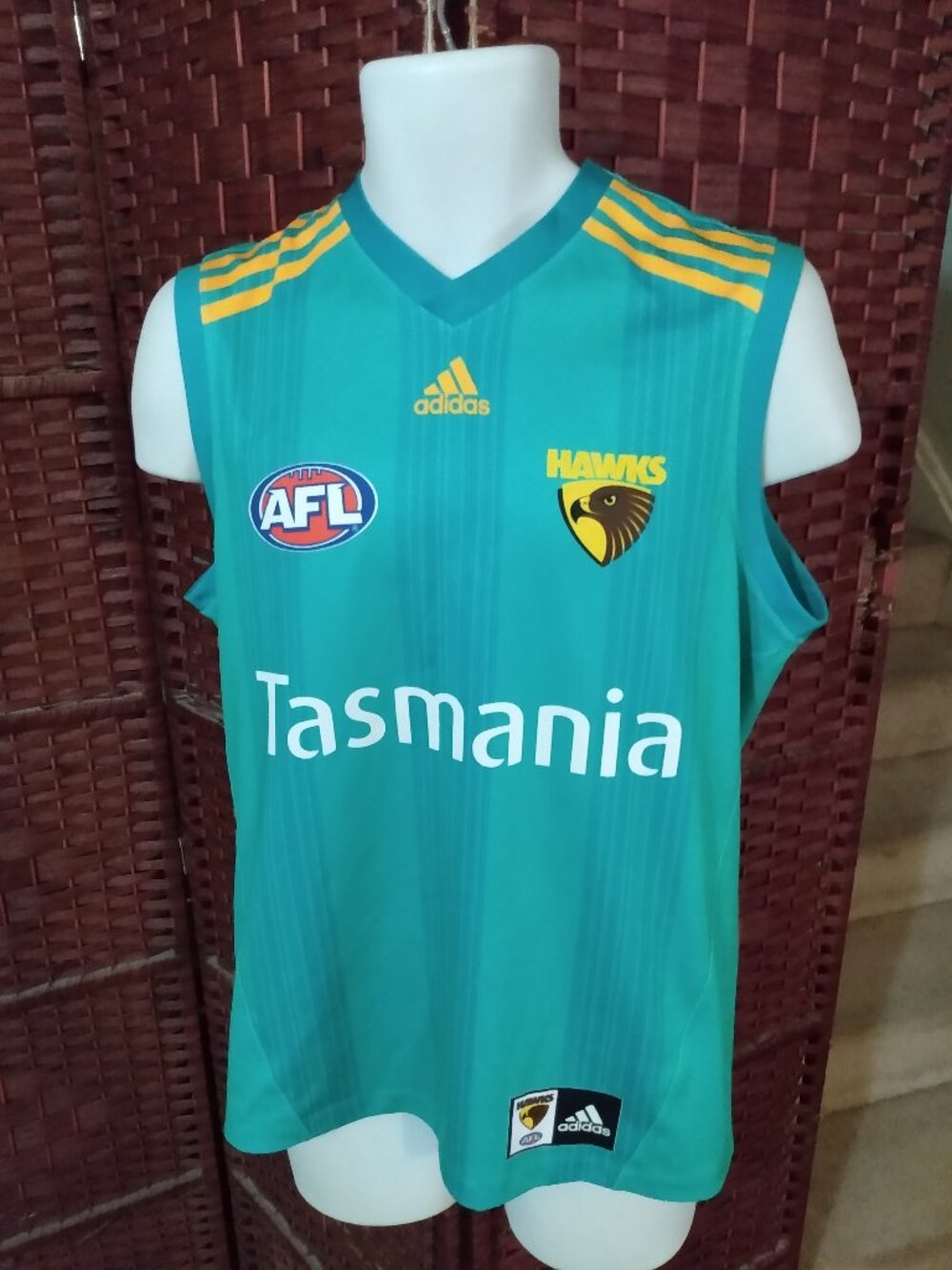 Men's Adidas Hawthorn Hawks AFL Jersey Shirt Medium Australian Rules Football